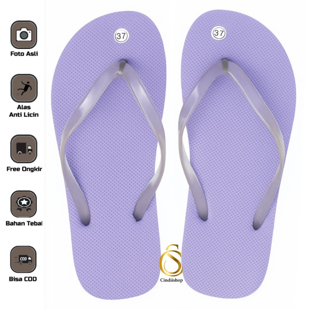 Sandal Jepit Wanita Polos Tali Jelly Transparant Bening Sendal Japit Jely Cewek Tali Transparan