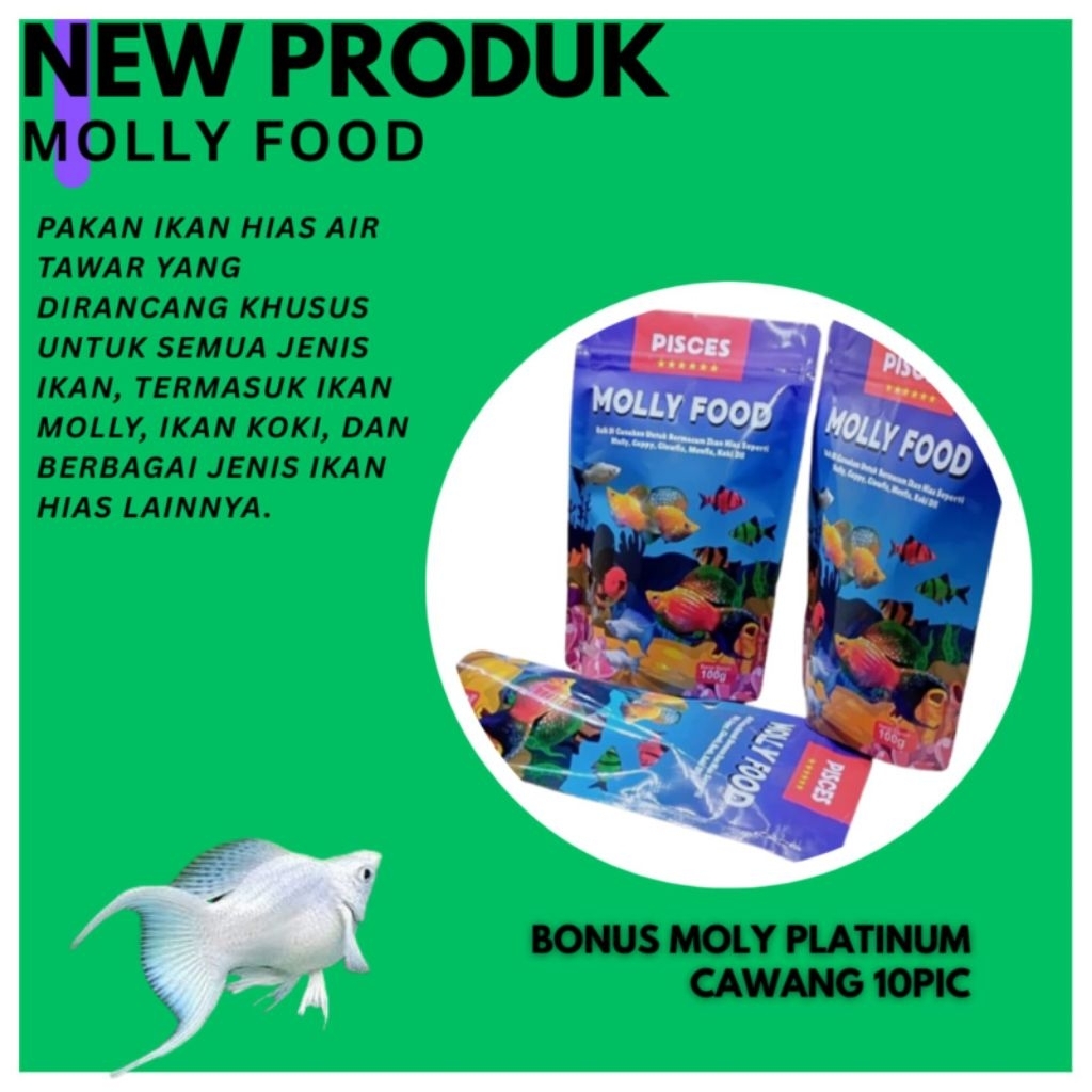 pakan platinum molly salfin perpasang+ free platinum molly salfin perpasang
