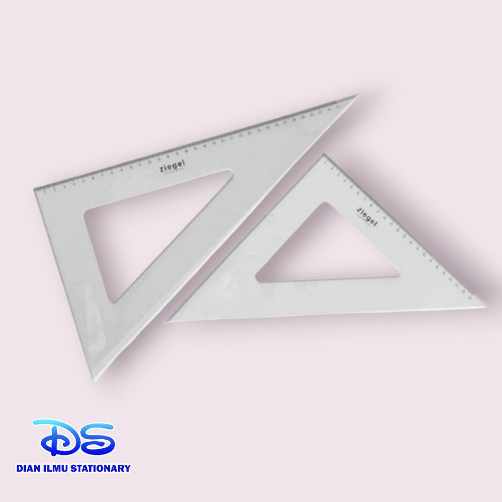 Ziegel Penggaris Segitiga Germany 819323 - 2 Buah Penggaris Siku dengan Sudut 30/60° & 45° untuk Pro