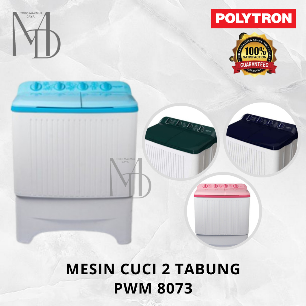Mesin Cuci 2 Tabung Polytron PWM 8073 PWM-8073 / PWM 8073DG