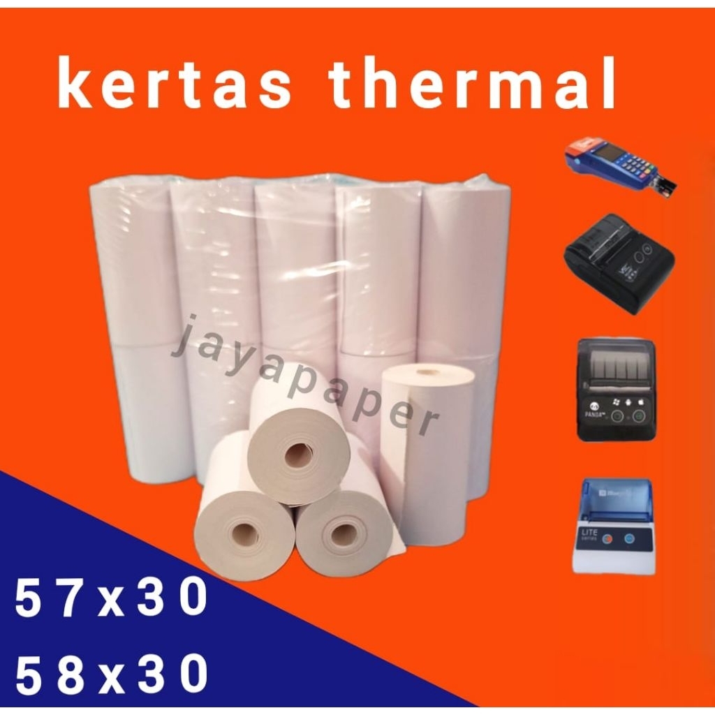 kertas struk thermal 58X30 57X30 kertas 58 mm kertas struk kasir toko SPBU