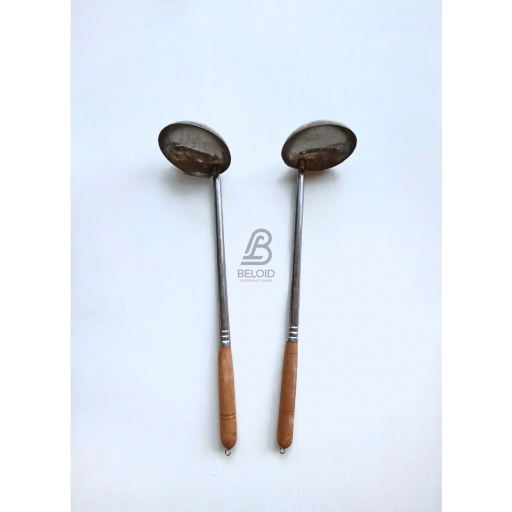 Irus Bakso Gagang Kayu / Irus Sayur / Irus Stainless Gagang Kayu