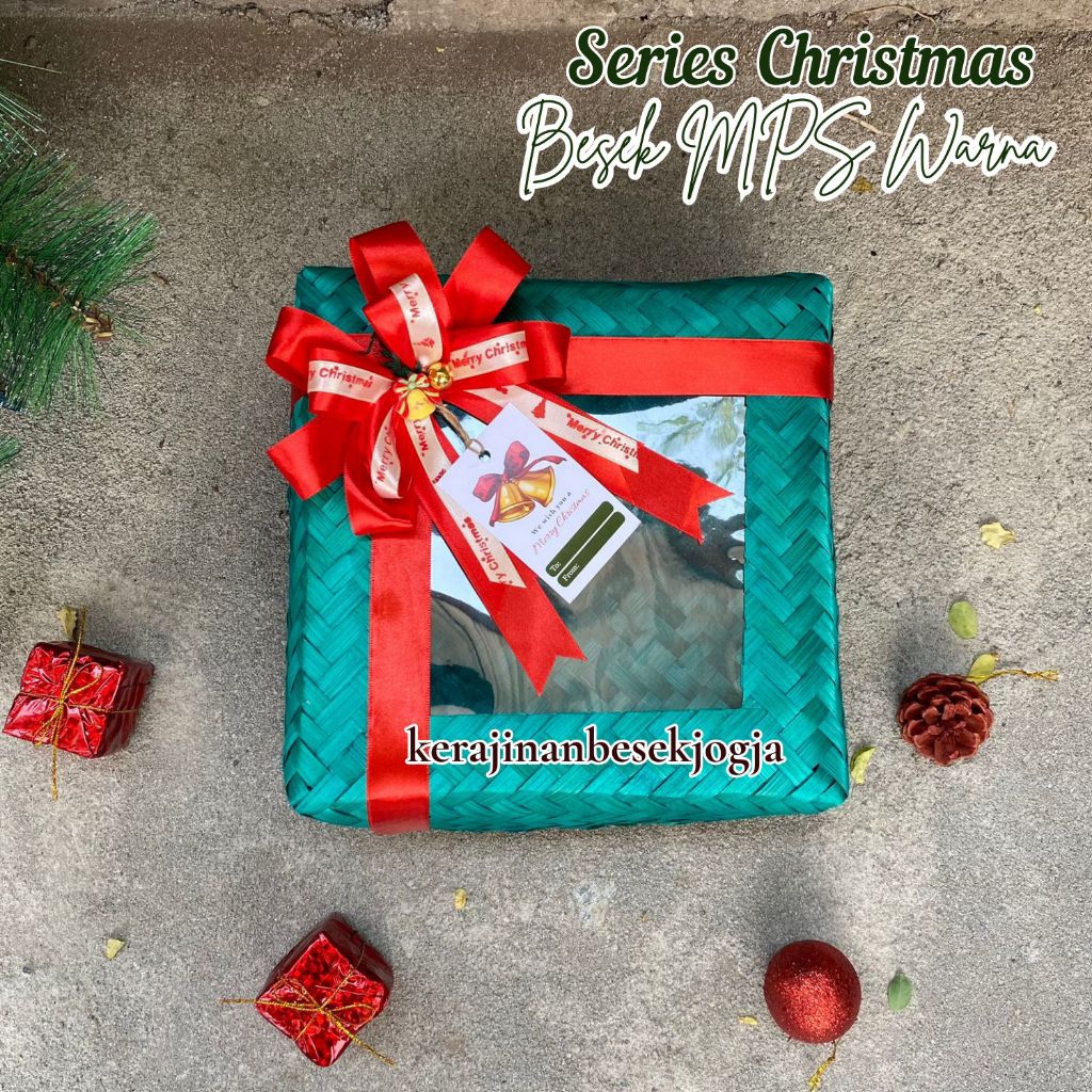 NATAL SERIES | BESEK WARNA MIKA PITA FREE HANGTAG | besek makanan bingkisan hampers besek nasi besek