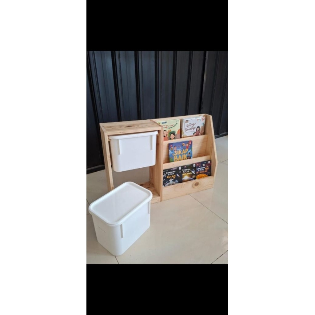 Rak mainan 2box dan rak buku custom