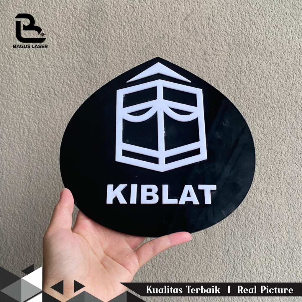 Akrilik Arah Kiblat / Arah Kiblat Sign / Acrylic Sign