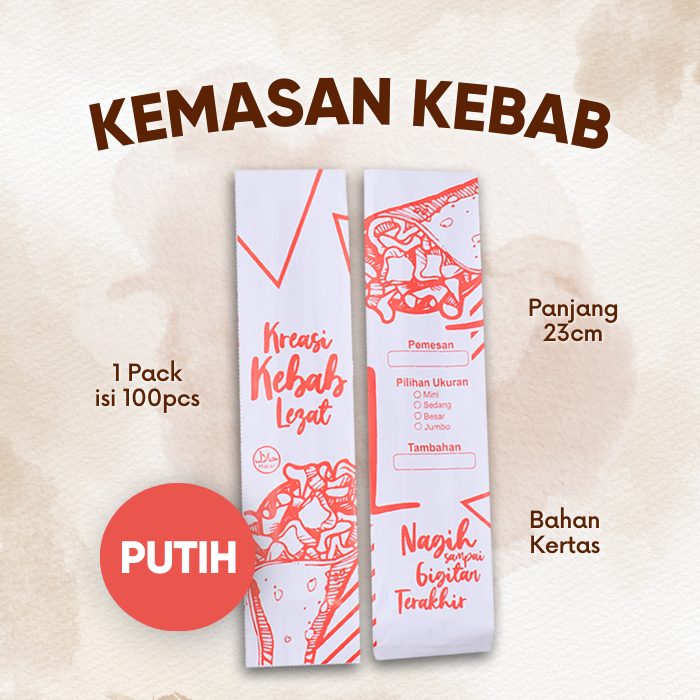 Kemasan Kebab Kertas Warna Merah Putih