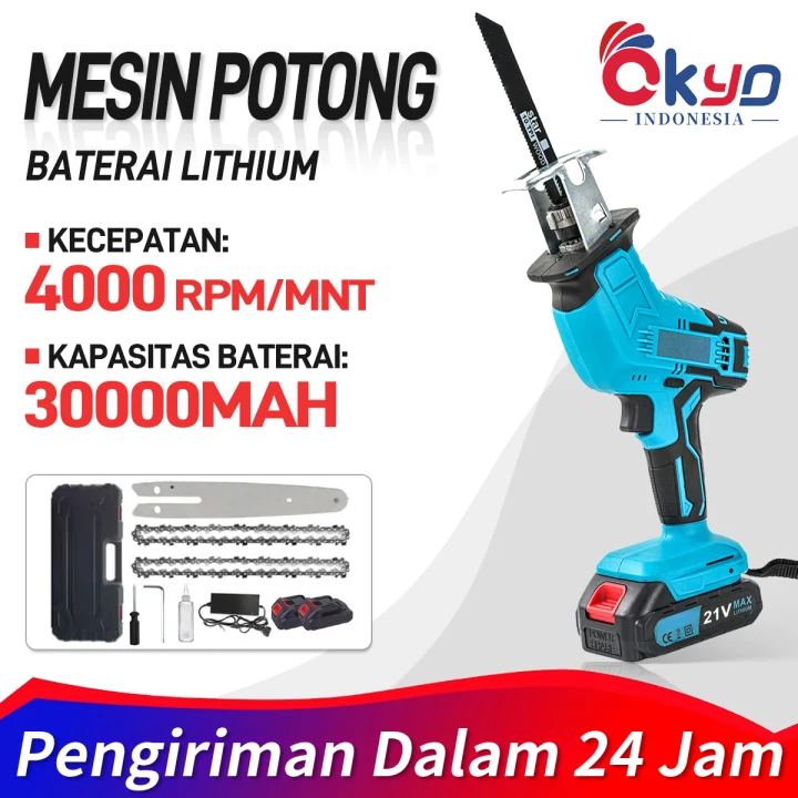 Cordless Reciprocating Saw 998/999V Mini Chainsaw /Chainsaw Gergaji Rantai Gergaji Elektrik Mini Por