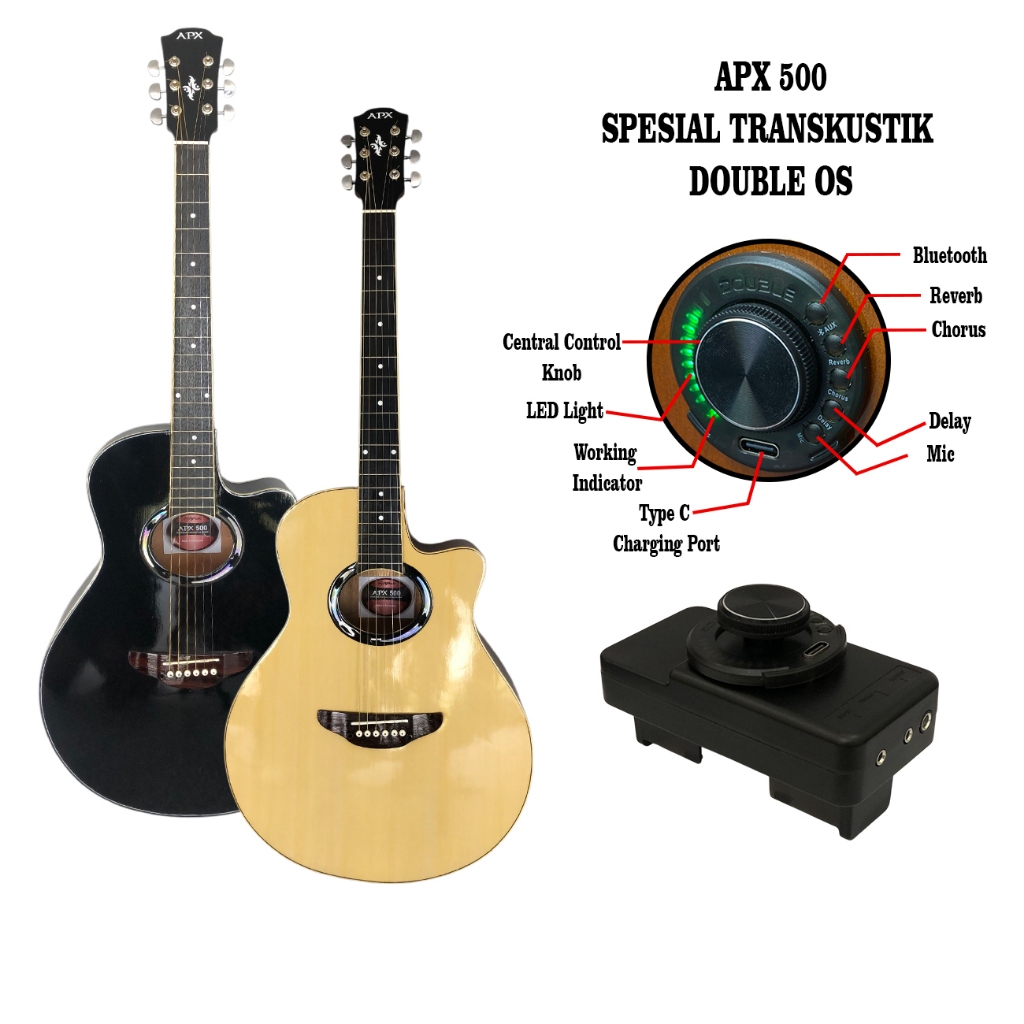 Gitar APX 500 Transkustik original Free Packing Kayu