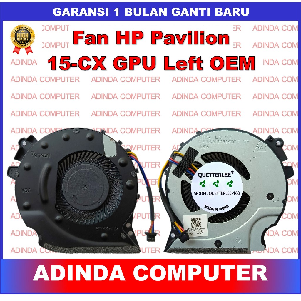 Fan HP Pavilion 15-CX Gaming 15-CX0040 15-CX0008CA GPU Left OEM