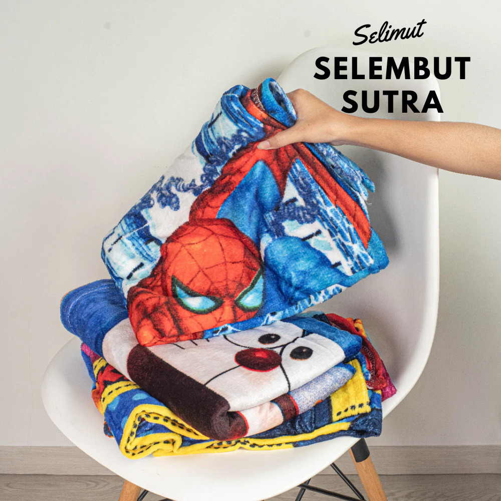 Valda - Selimut Bulu Sutra Halus Lembut 150x200 Motif / Selimut Bulu Halus