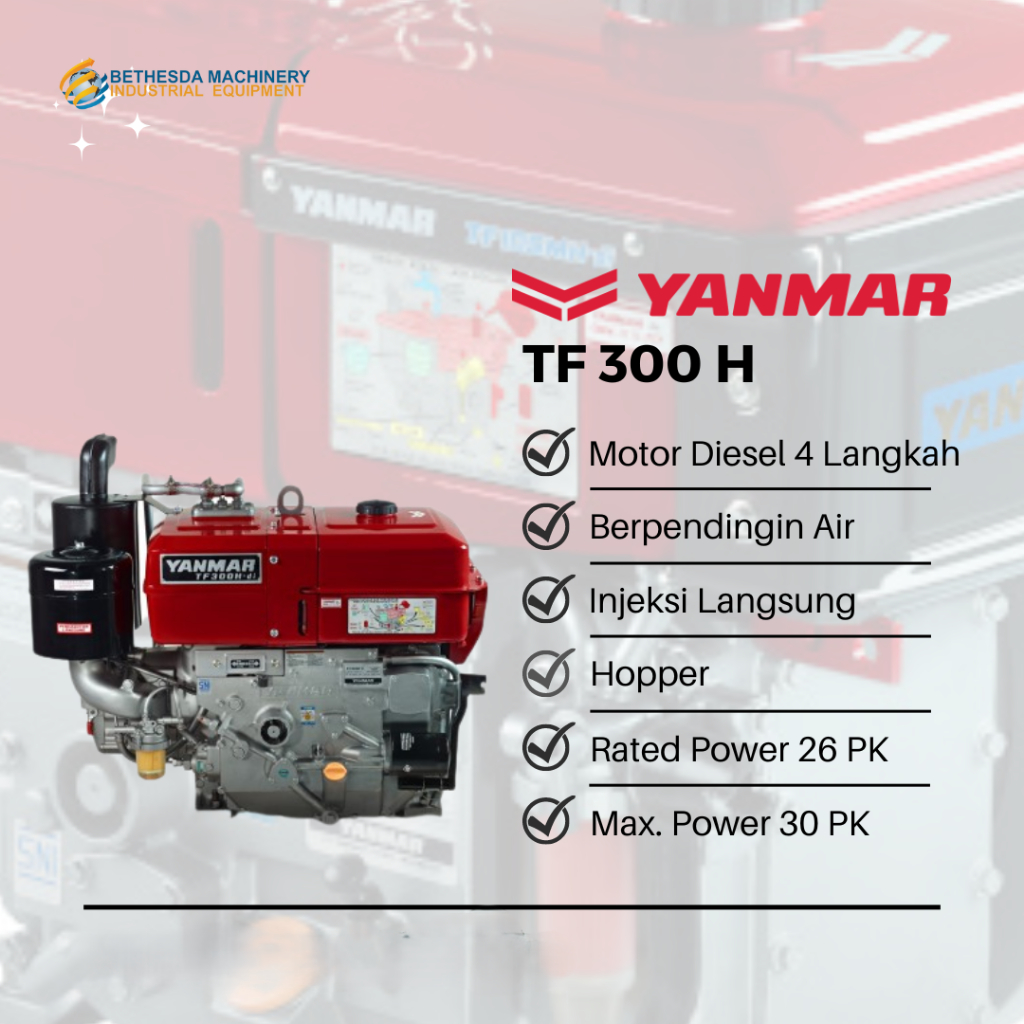 Yanmar TF 300 H Diesel 30 HP Injeksi Langsung 4 Stroke Hopper