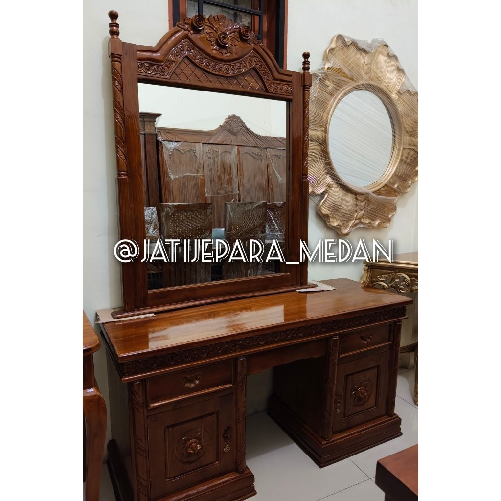 Meja Rias Ukir Jati Jepara - Tolet Jati Asli Jepara