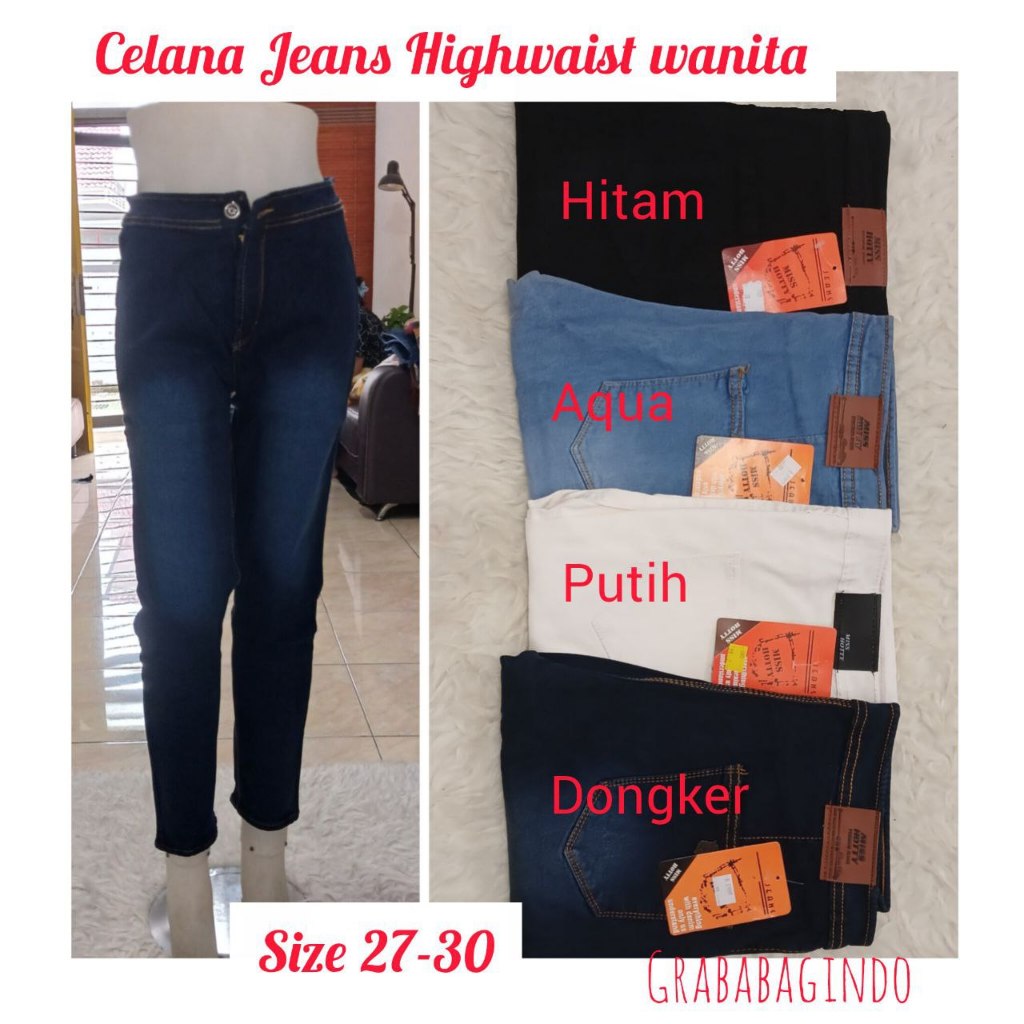 CELANA JEANS WANITA PINGGANG TINGGI / HIGHWAIST JEANS