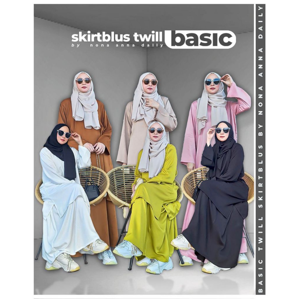 SKIRT BLOUSE TWILL BY NONA ANNA DAILY (TUNIK SET ROK) // TUNIK SET ROK RAYON POLOS PREMIUM