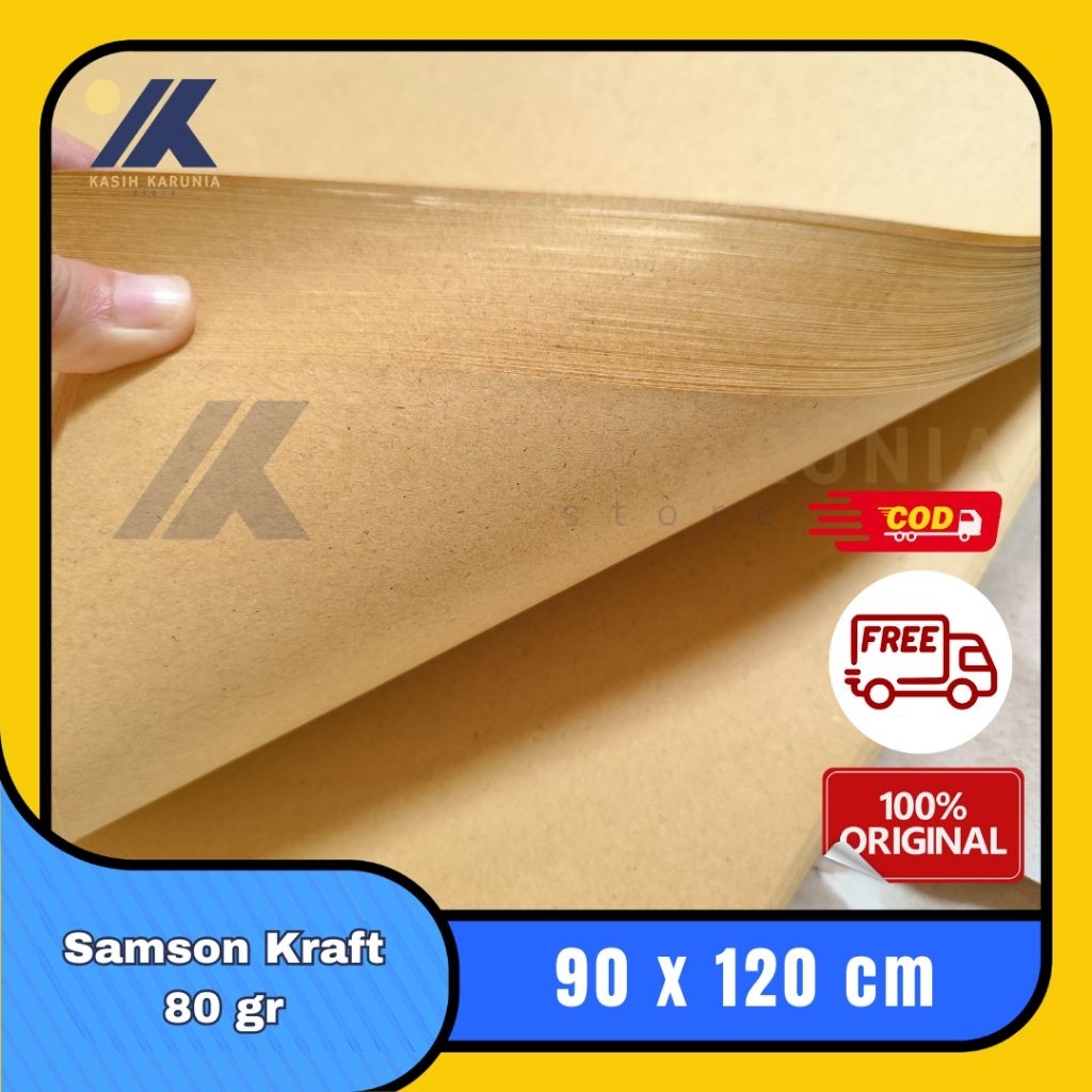 Kertas Coklat | Kertas Samson | Kertas Coklat Pembungkus Kado - 100 lembar 90x120 cm
