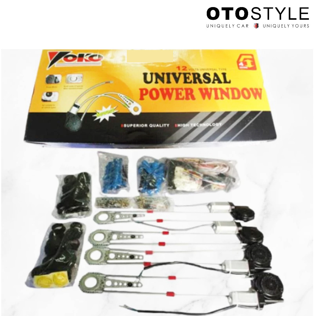 Power Window Universal 4 Pintu YOKO Set Lengkap Premium