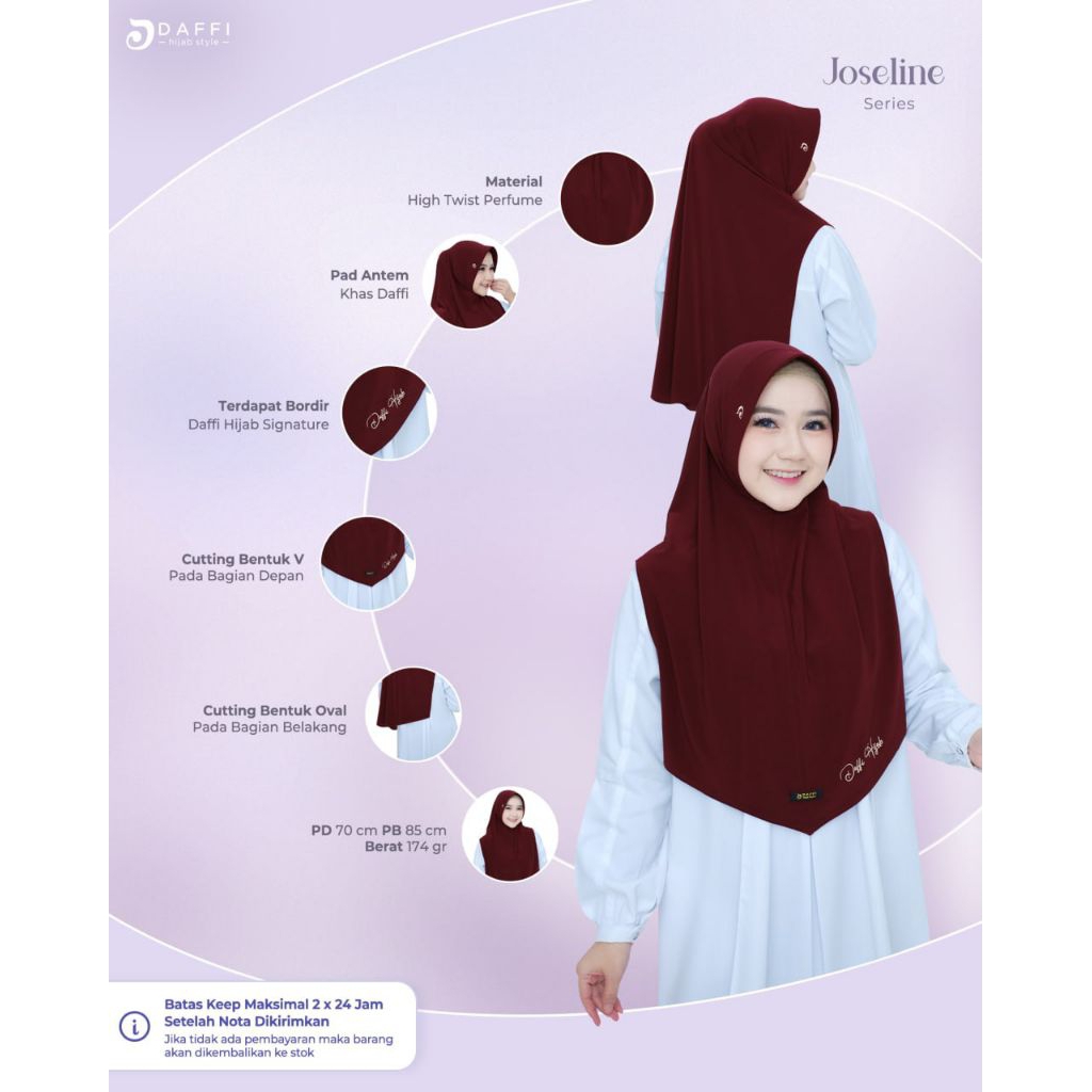 Hijab Daffi Joseline Series Batch 14 hijab instan jilbab instan berkualitas ORI Daffi