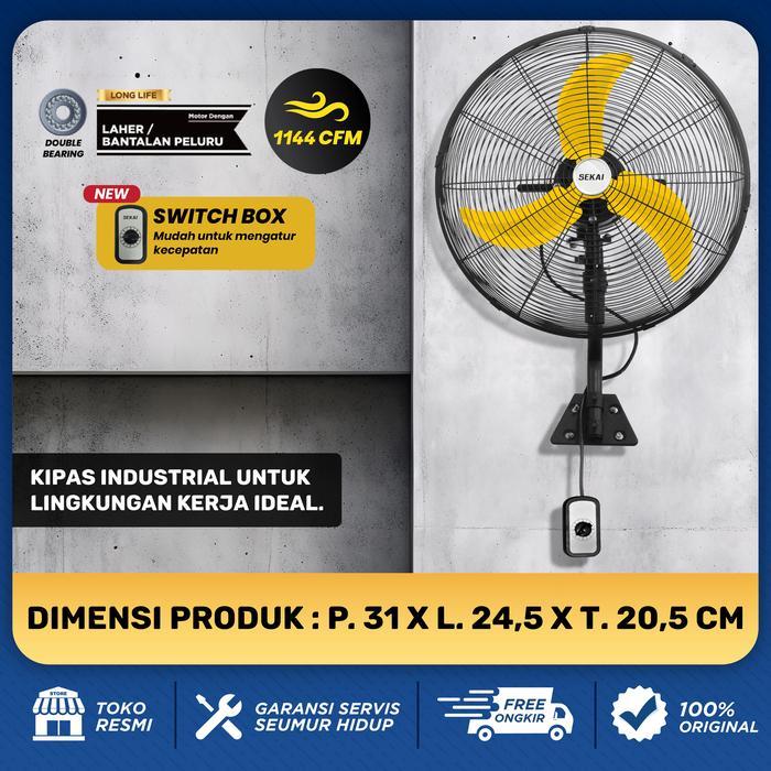 Sekai Kipas Angin Industrial Tornado Wall Fan SEKAI IWF 2038 (20" dengan Bearing) Bahan Aluminium