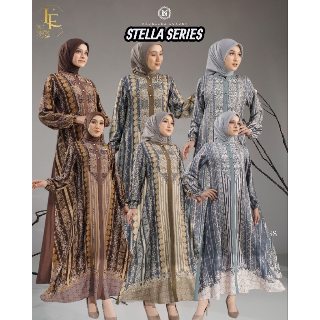 (BISA COD) STELLA SERIES BY NADHEERA LUXURY | DRESS MOTIF//DRESS KONDANGAN//DRESS RAYON PREMIUM