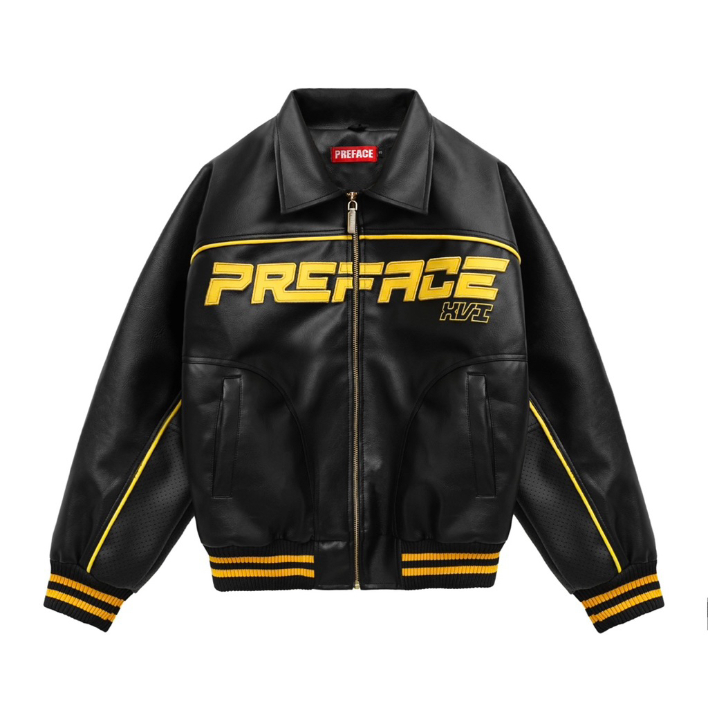 PREFACE Golden Era Leather Jacket Black