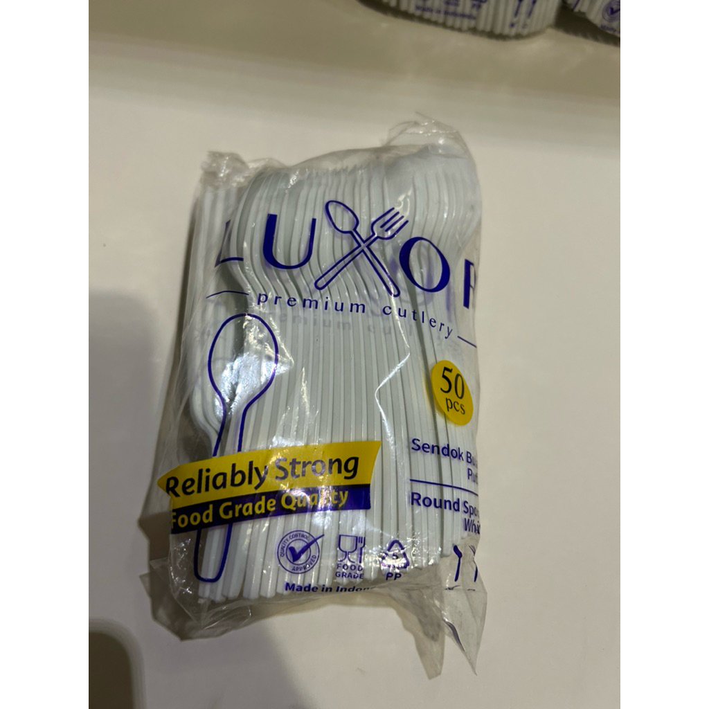 Sendok Luxor SP Bulat Dawet Buah Sup / Sendok Sedang / Sendok Plastik Kecil / Sendok Plastik