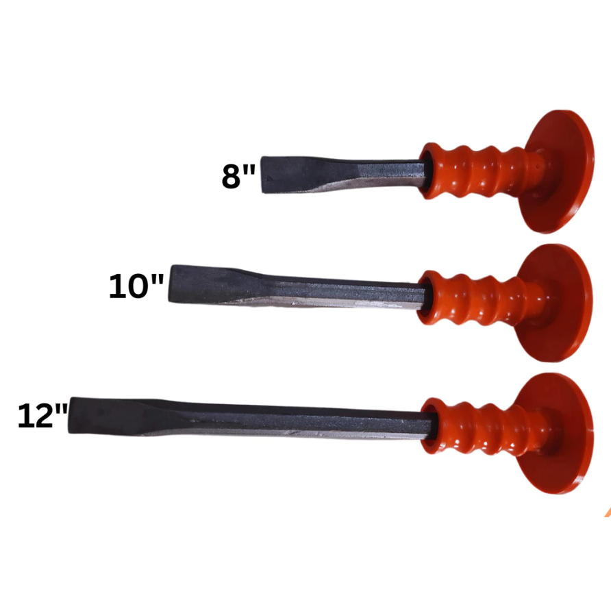 Pahat Beton | Betel Besi Topi JUMBO - Betel Tembok Gagang Karet 8, 10, 12 Inch