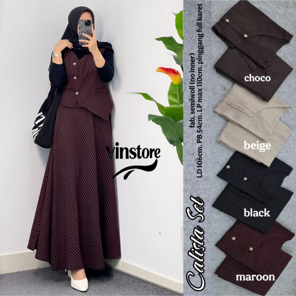 CALISTA SET//SET TERBARU//SET OOTD//SET ROK//VINSTORE//SETELAN