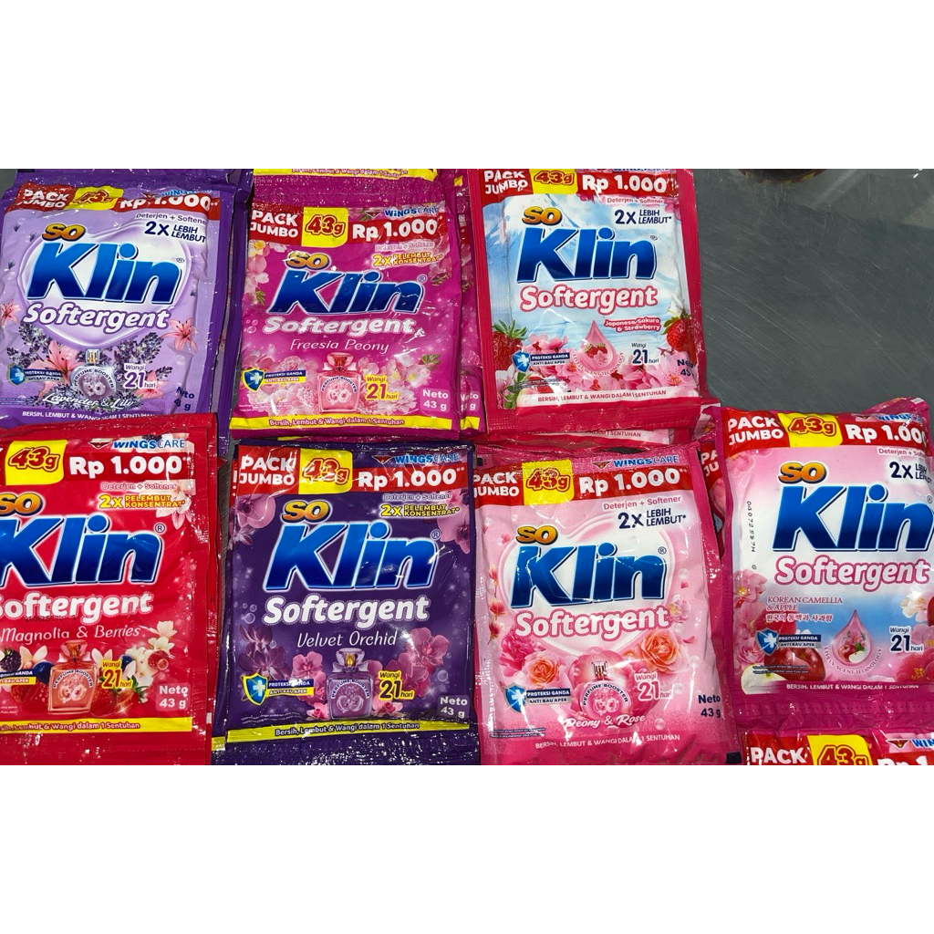 Detergent Bubuk Soklin Softergent 43gr 1 Renceng 6 Shaset