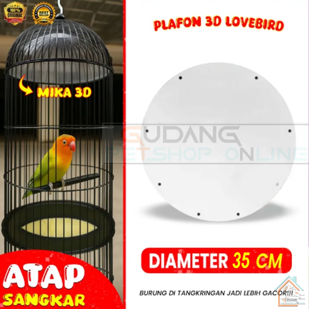 PLAFON ATAP MIKA SANGKAR KANDANG BURUNG LOVEBIRD JEBAKAN ATAP MIKA plafon sangkar burung lovebird pl