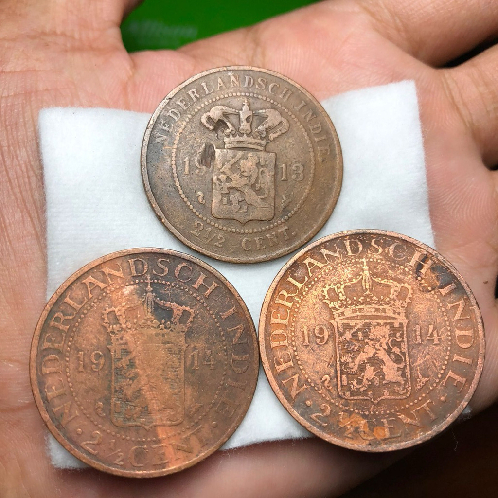 Koin Kuno Benggol Asli 3pcs 1913 dan 14