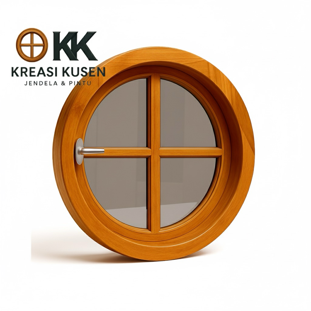 Jendela Bulat Aetestics • Kusen Jendela Bulat Bahan Kayu Jati
