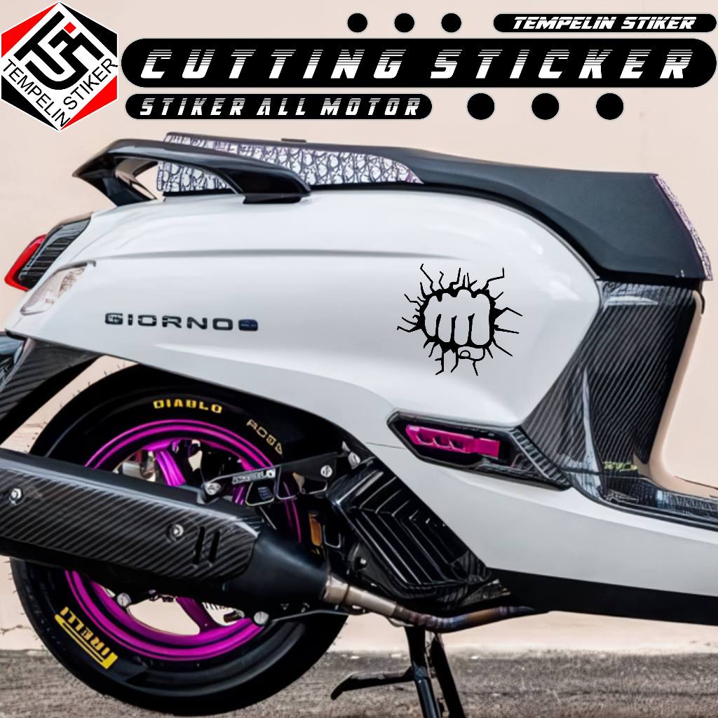 STICKER CUTTING KEPAL TANGAN RETAK/UNIVERSAL/STIKER UNTUK MOTOR, LAPTOP, VISOR/STIKER WINSIL MOTOR