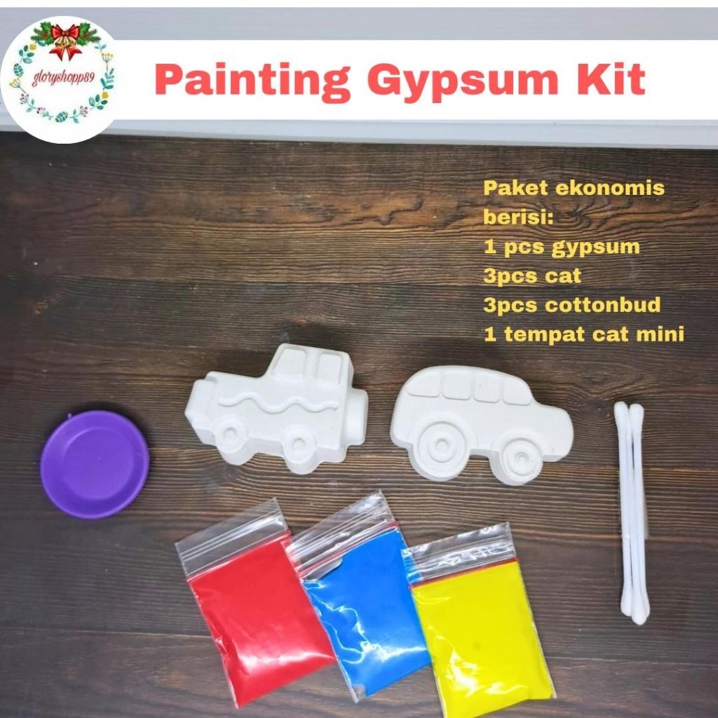 Mainan Edukasi anak patung lukis gypsum kendaraan transportasi kereta thomas mobil