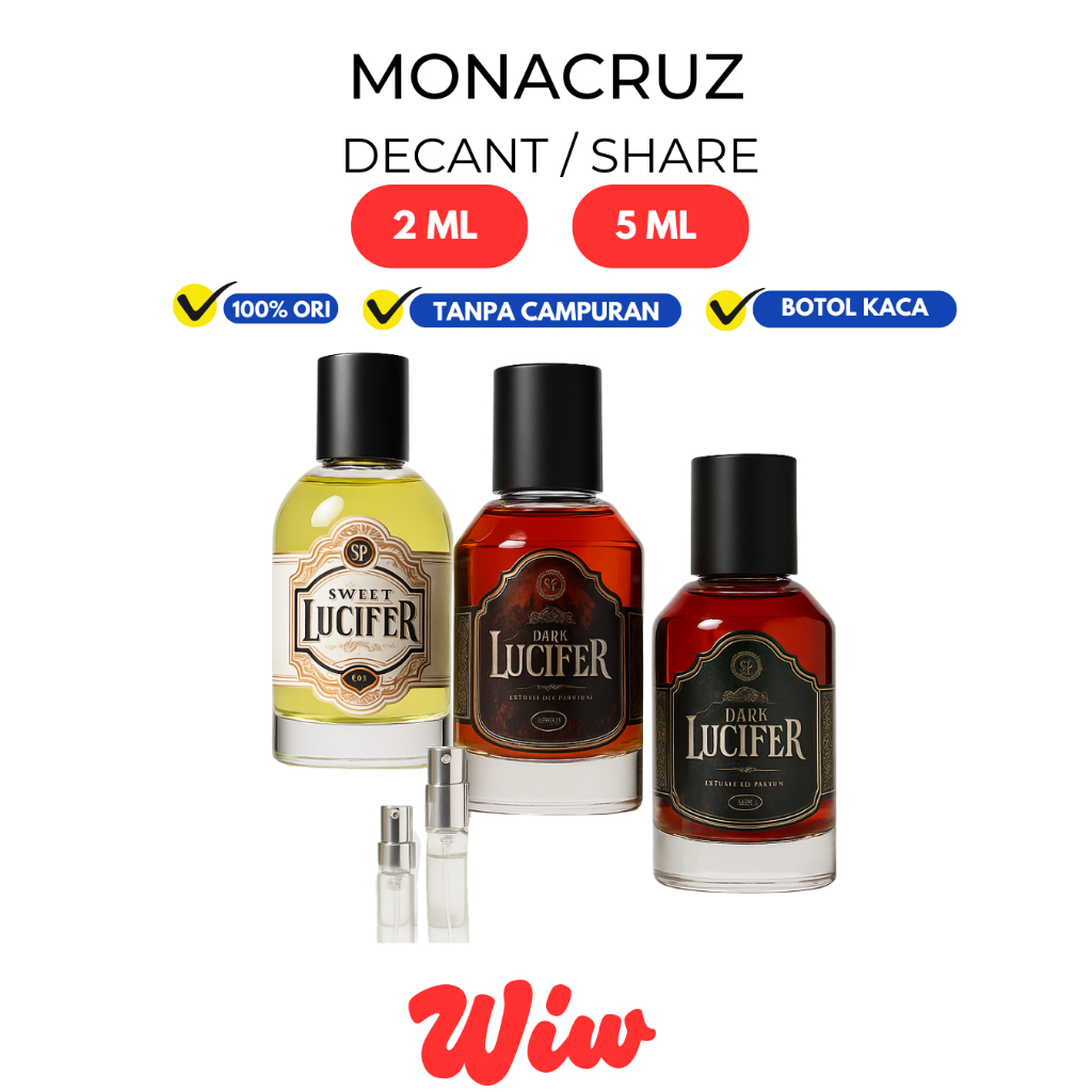 Decant Parfum Monacruz Sweet Lucifer & Dark Lucifer Original 2ml 5ml – Tester Premium Tahan Lama