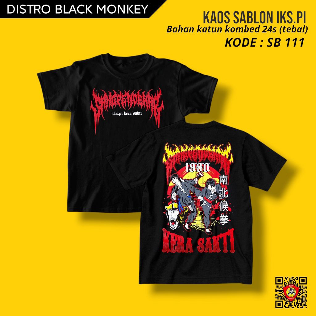 kaos iks.pi kera sakti /kaos distro 111 Sablon plastisol. iks.pi kera sakti.