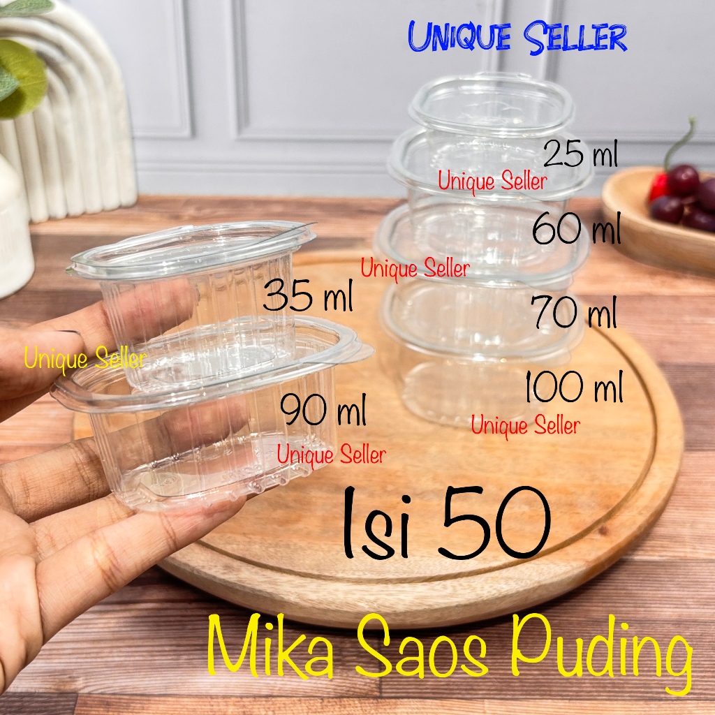 Mika Cup Puding Saos Mayo Bumbu Sambal Oval 25ml 35ml 60ml 70ml 90ml 100ml SSY 25 35 60 70 90 100 ml
