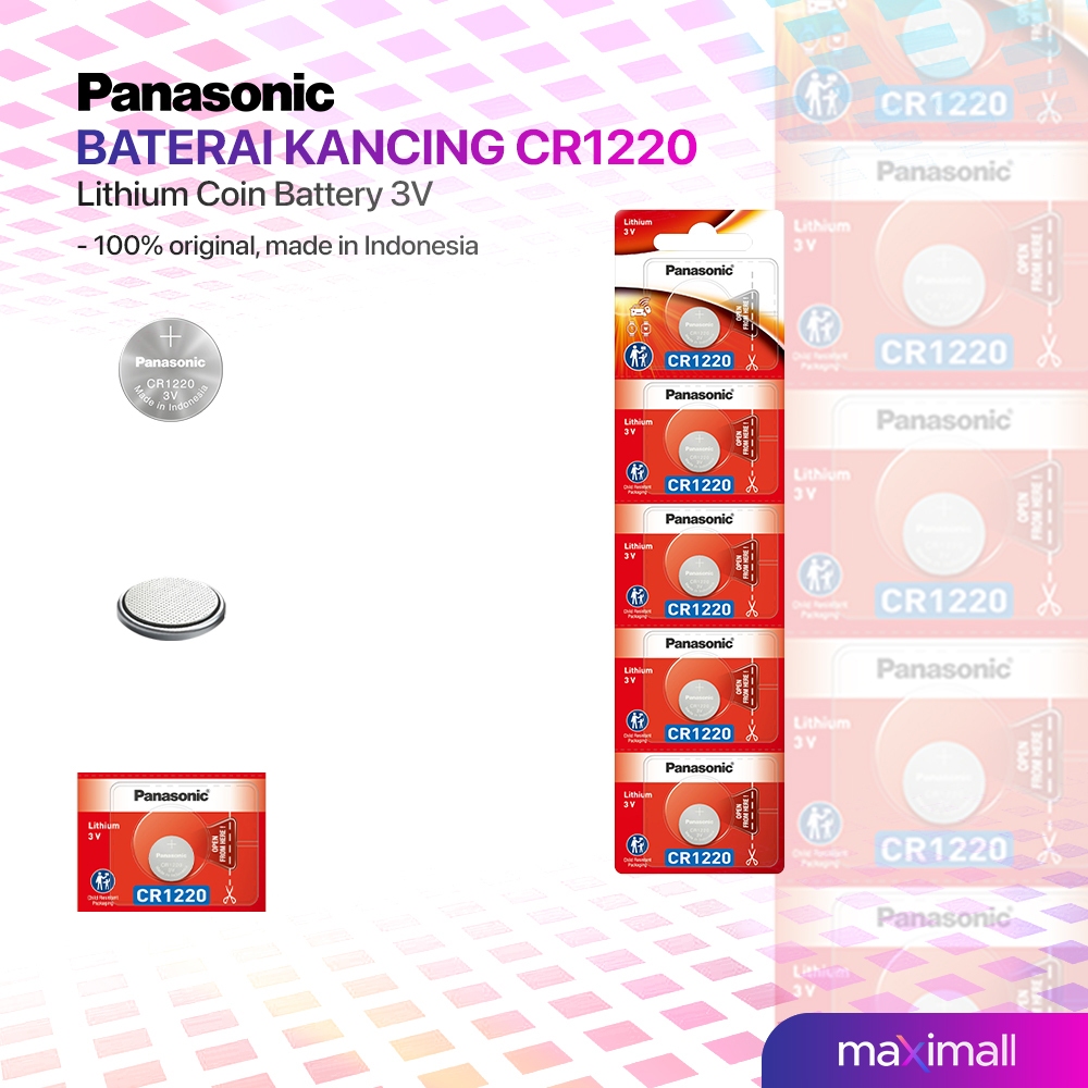 Panasonic Baterai Kancing Lithium Coin CR1220 (3V) CR-1220