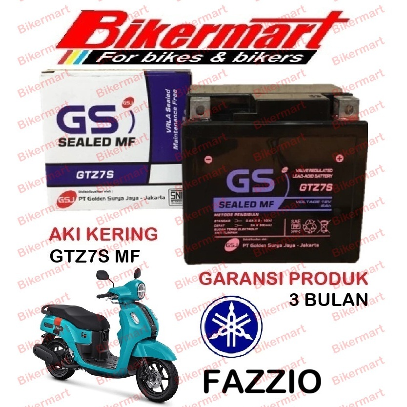 Aki Motor Yamaha Fazzio GTZ7S Accu Kering MF