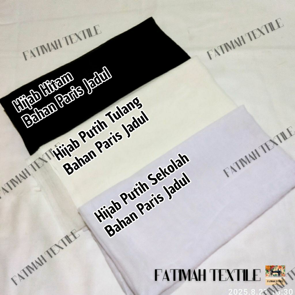 Hijab Paris Jadul Warna Sekolah | Paris Jadul Hitam | Paris Jadul Putih Sekolah | Paris Jadul Putih 