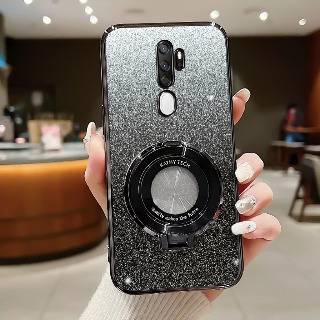 Softcase Oppo A5 2020, A9 2020 Case Glitter Luxury Silikon With Ring Stand