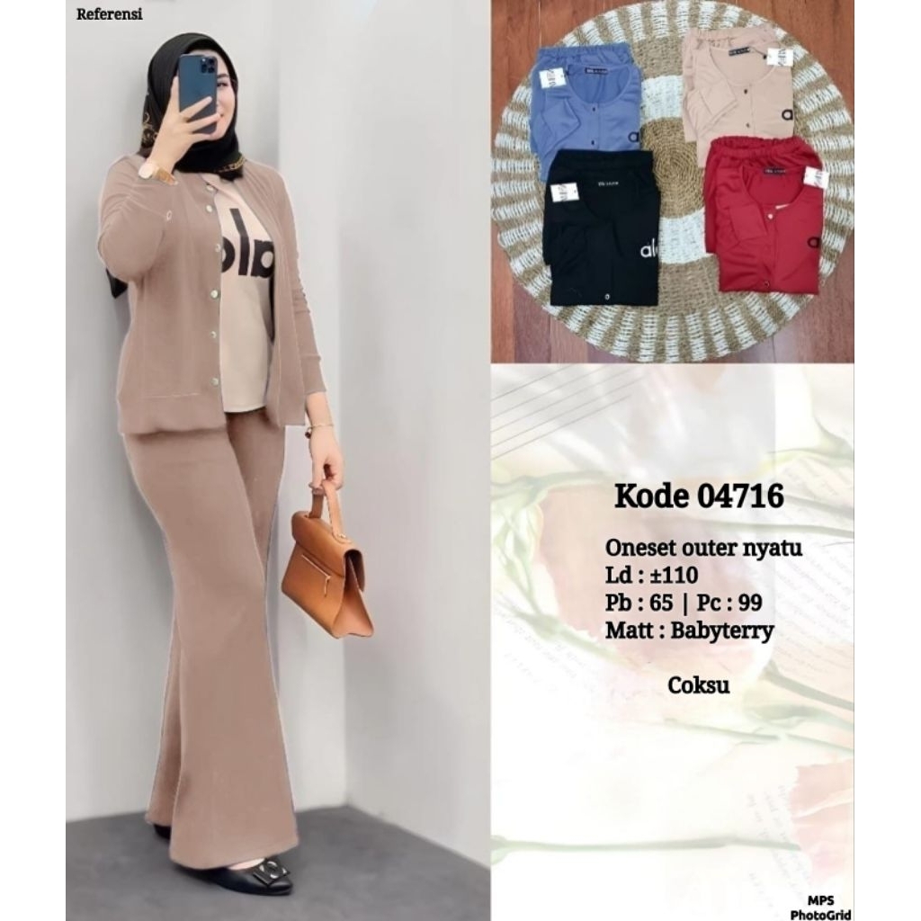04716/ One set wanita/ setelan wanita/ outfit kekinian
