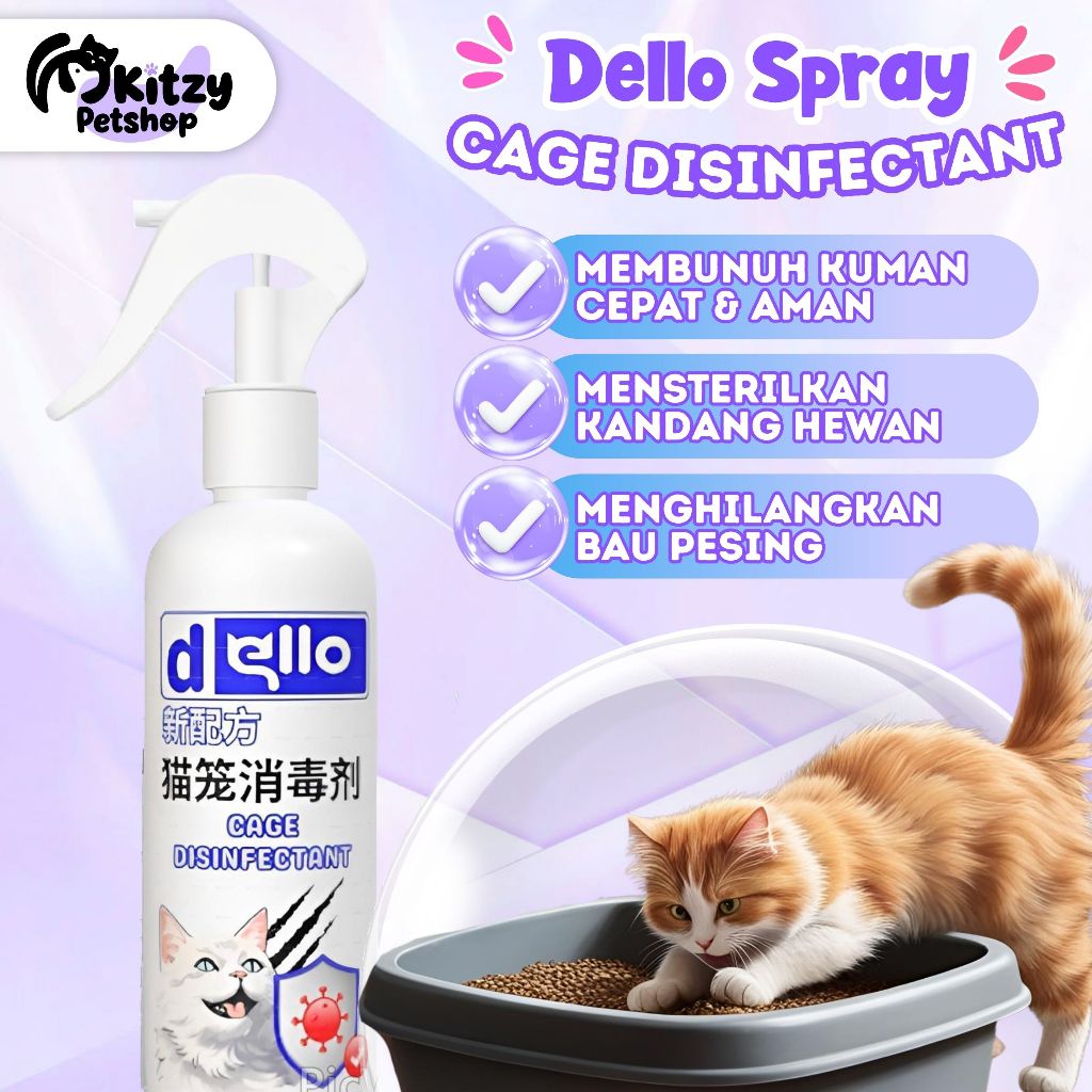 Desinfektan Kandang Kucing 250ml Disinfektan Cage Spray Anabul Bantu Bunuh Kuman Bakteri KITZY