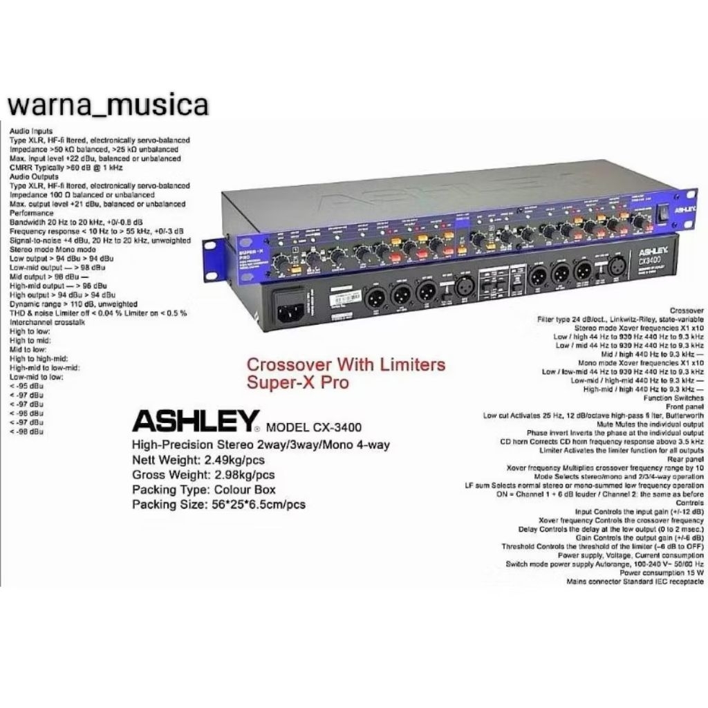 crossover ashley cx3400 crossover aktif ashley