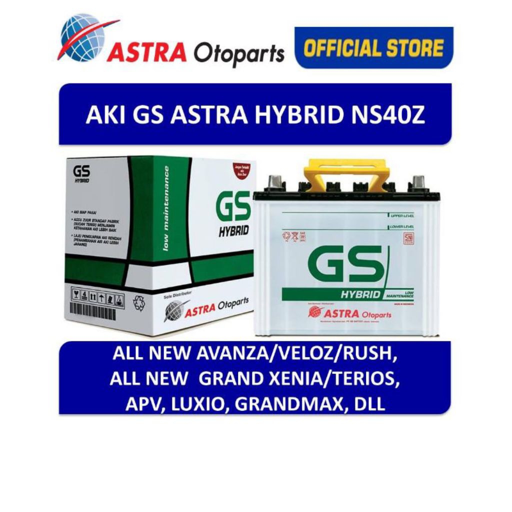 aki accu GS ASTRA HYBRID NS40Z avanza xenia rush terios carry futura t120ss