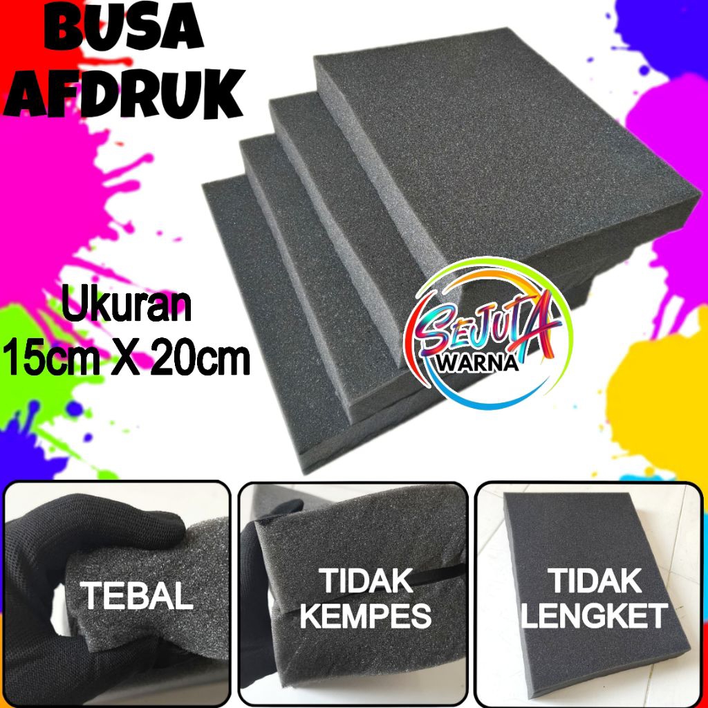 BUSA AFDRUK HITAM SCREEN SABLON 15X20 FOAM AFDRUK