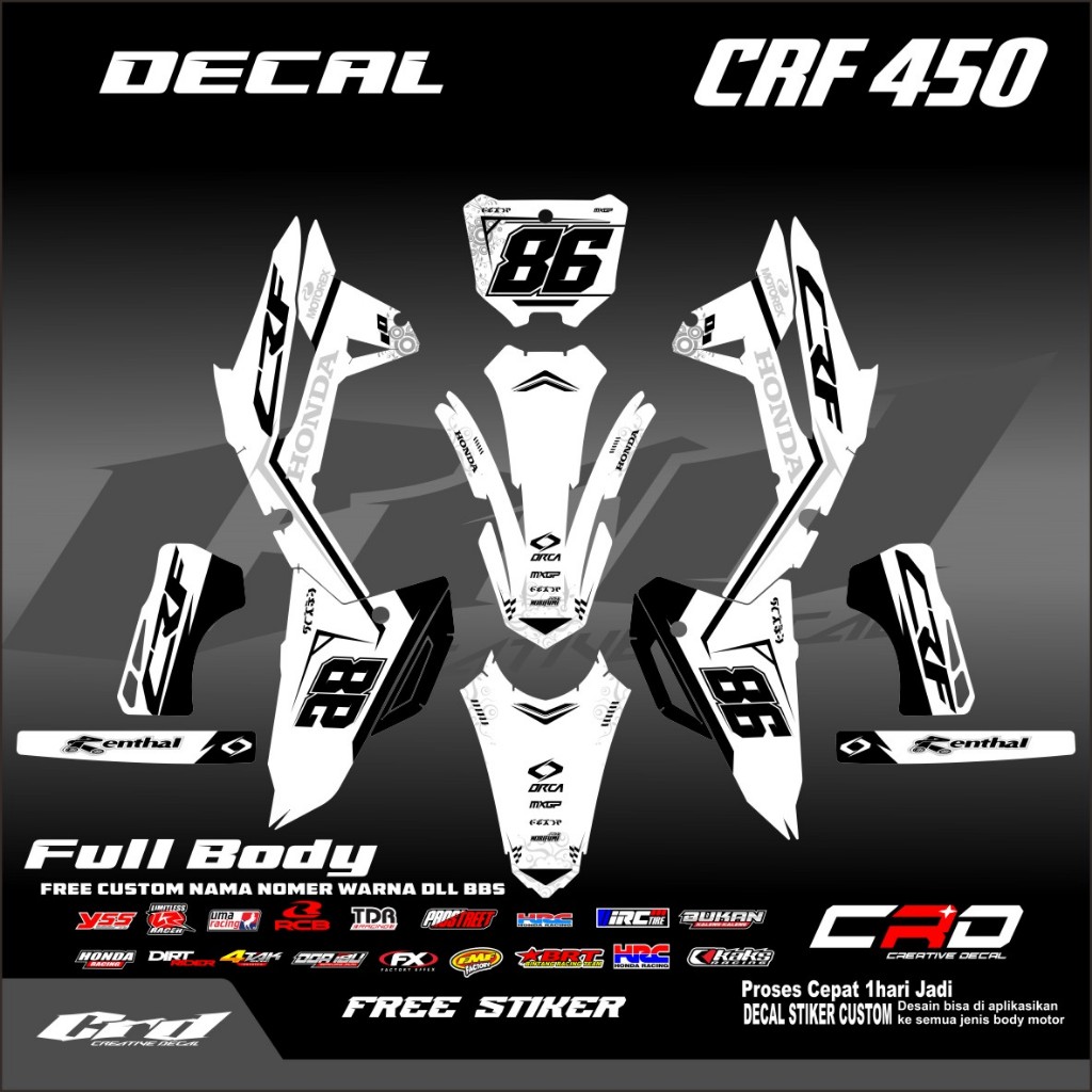 DECAL CRF 450 DECAL CRF 450 FULL BODY BISA REQUEST FULL BODY DECAL CRF 450