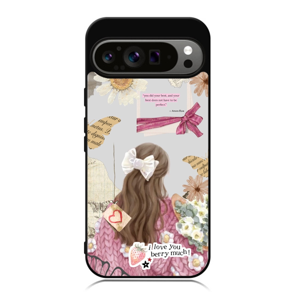 Case HP Google Pixel 9 8 7 6 5 4 3 Pro XL 4g 5g TPU Softcase Love Strawberry