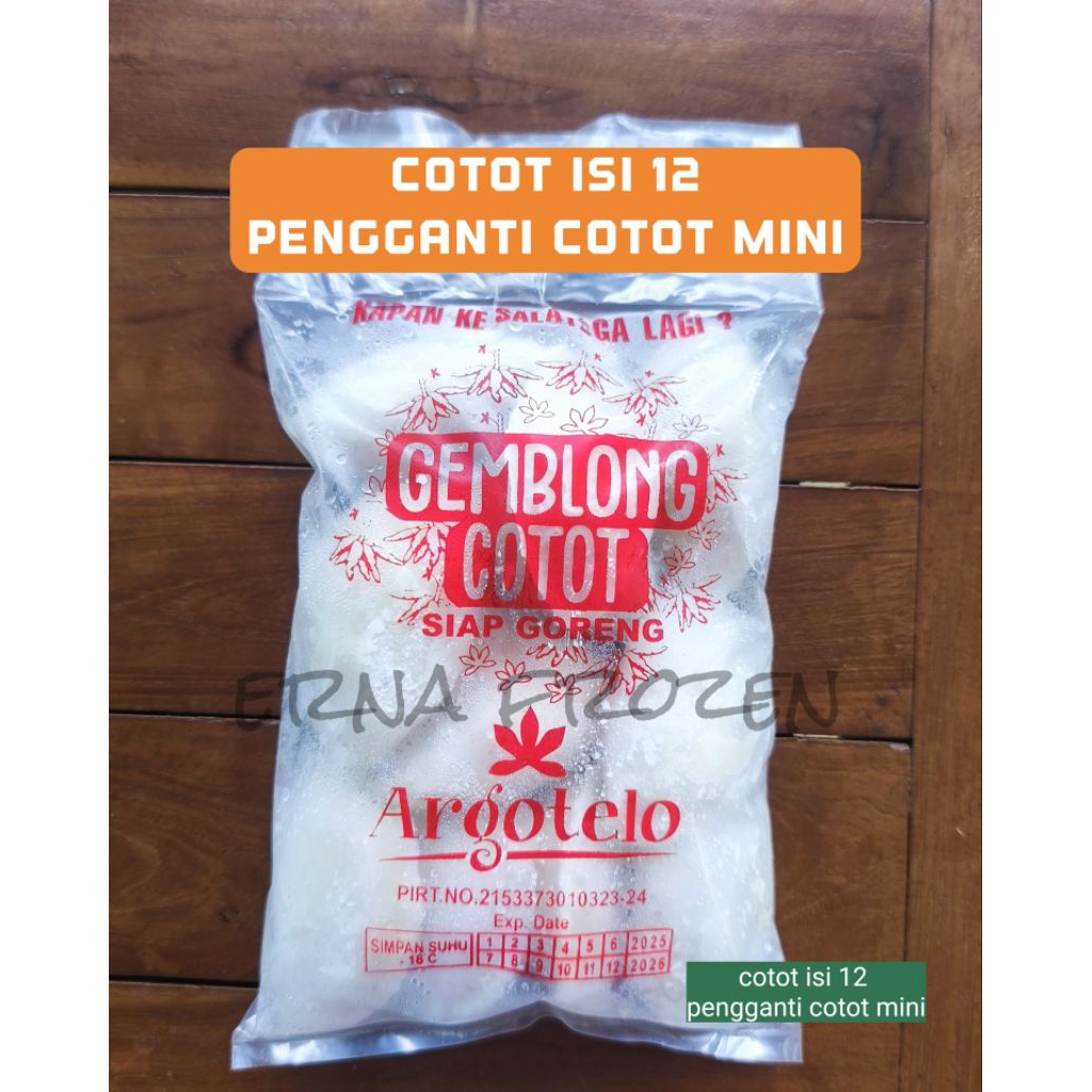 Gemblong Cotot isi 12 pengganti cotot mini isi gula pasir chotot asli salatiga frozen