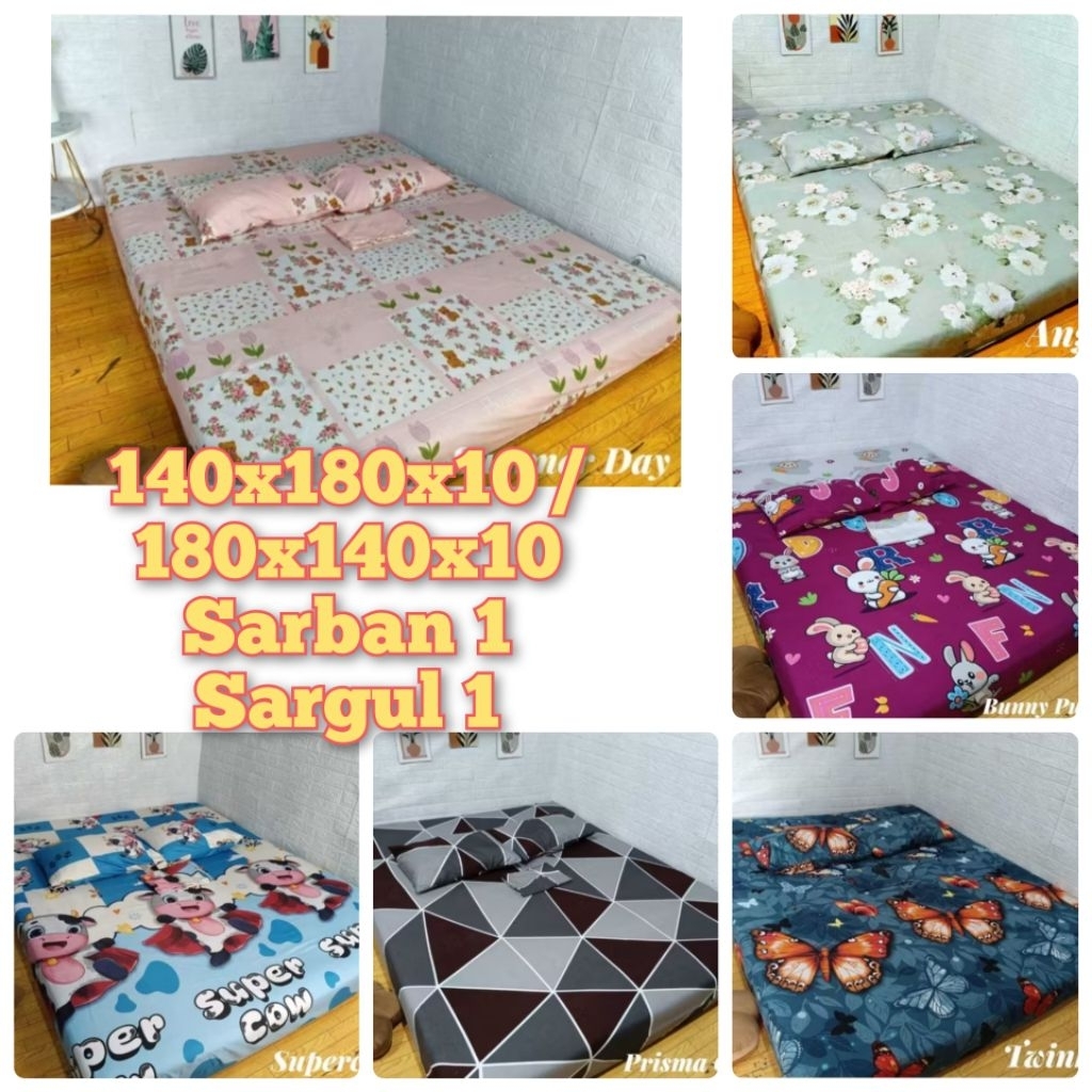 Sprei Ukuran 180x140x10 / 140x180x10 Plus Sarban Sargul