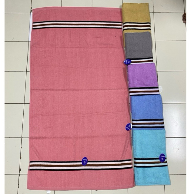Handuk Dewasa Qishen Salur 80x160cm & 90x180cm / Handuk Mandi Jumbo